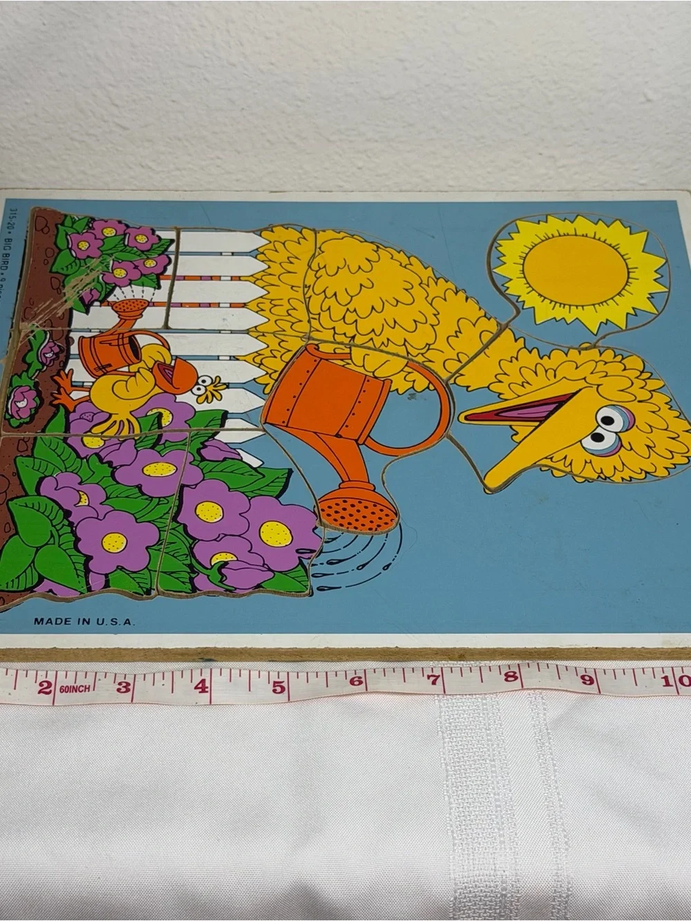 Vtg 1979 Playskool Big Bird Sesame Street Wooden Puzzle 9 Pieces Ages 2-5 USA